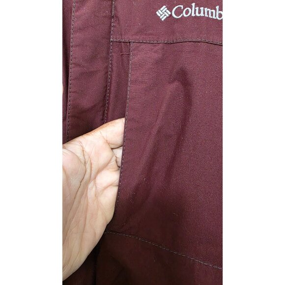 Columbia Men's Burgundy Hooded Quilted Winter Jacket Adjustable Cuffs Size XL - Picture 8 of 10